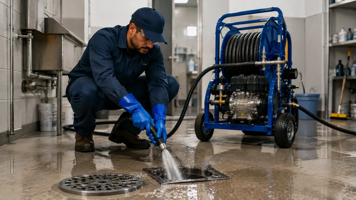 Floor Drain Hydro Jet Cleaning in Marshall