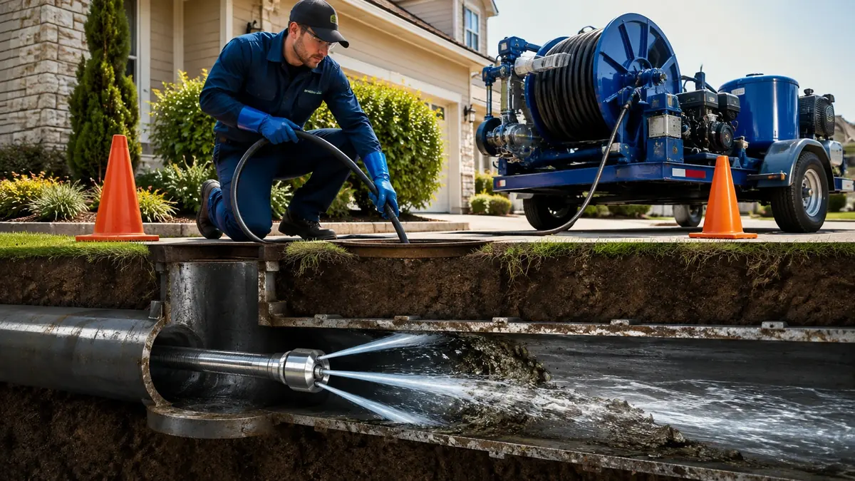 Main Sewer Line Hydro Jet Cleaning in Marshall